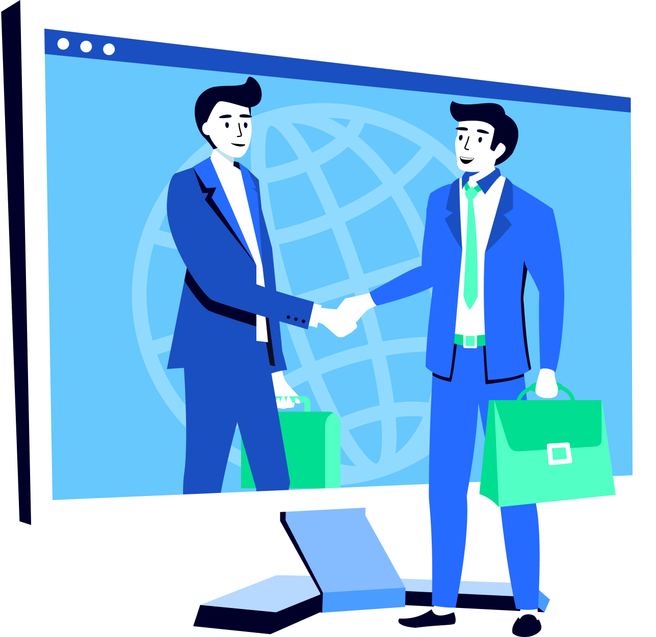 zwei Männer schütteln sich die Hände Ikone