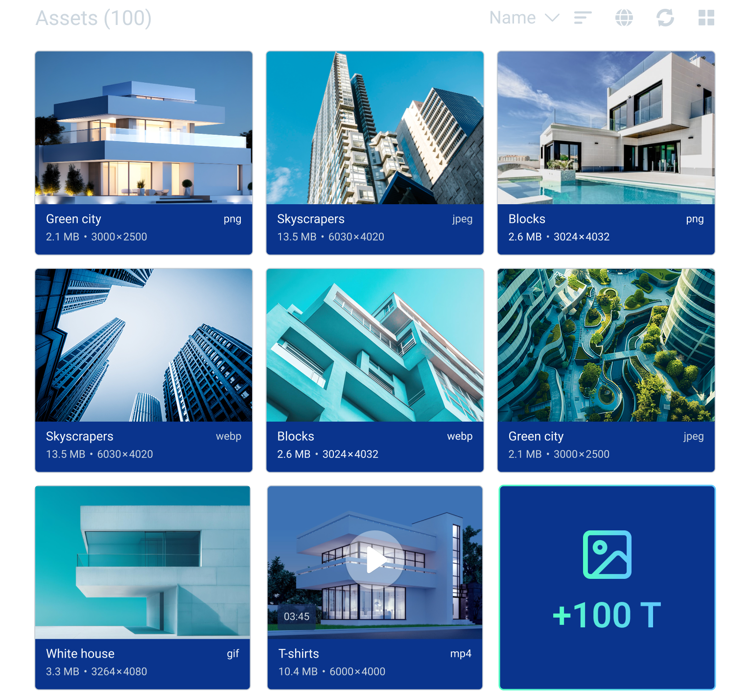 biblioteca de Assets de cloudimage