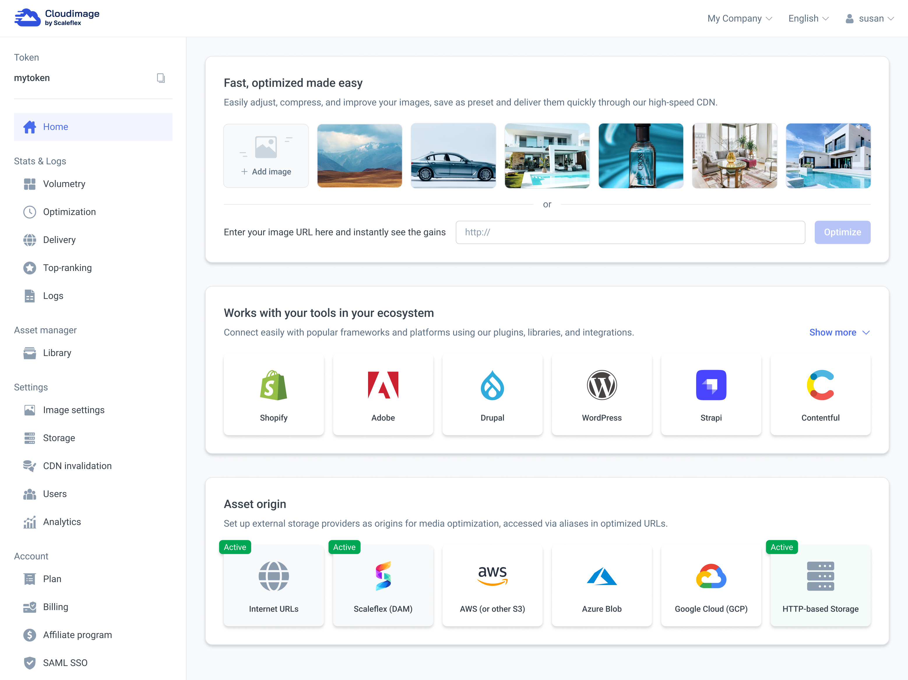 new Cloudimage UI admin