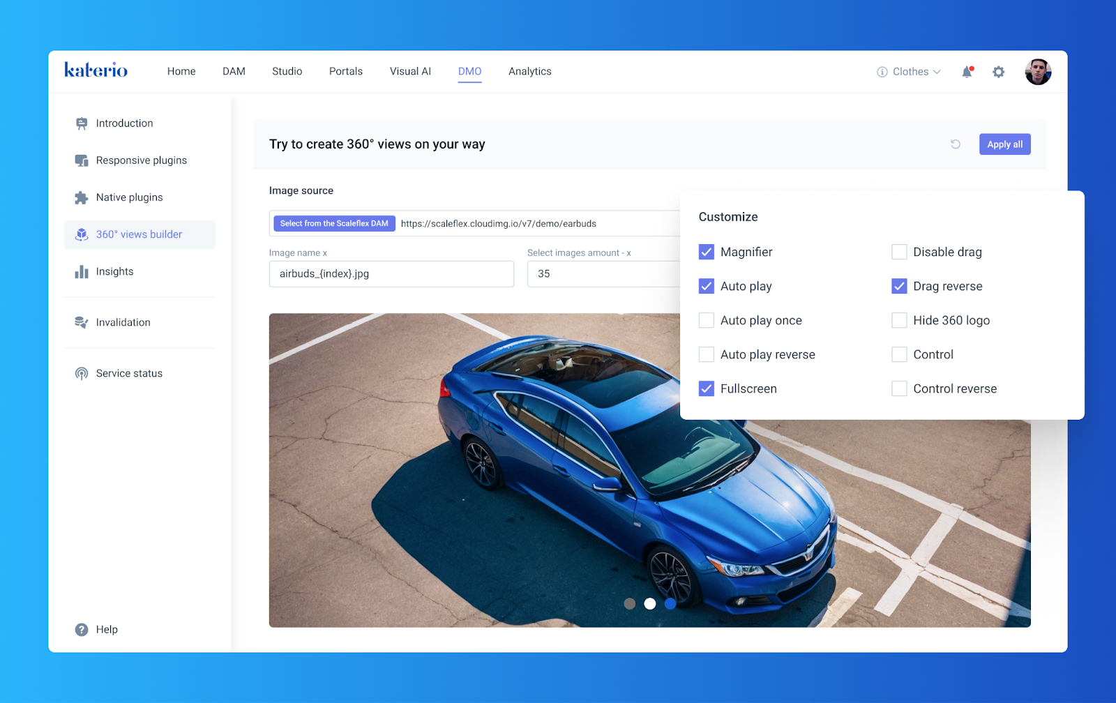 new Cloudimage interactive builder feature