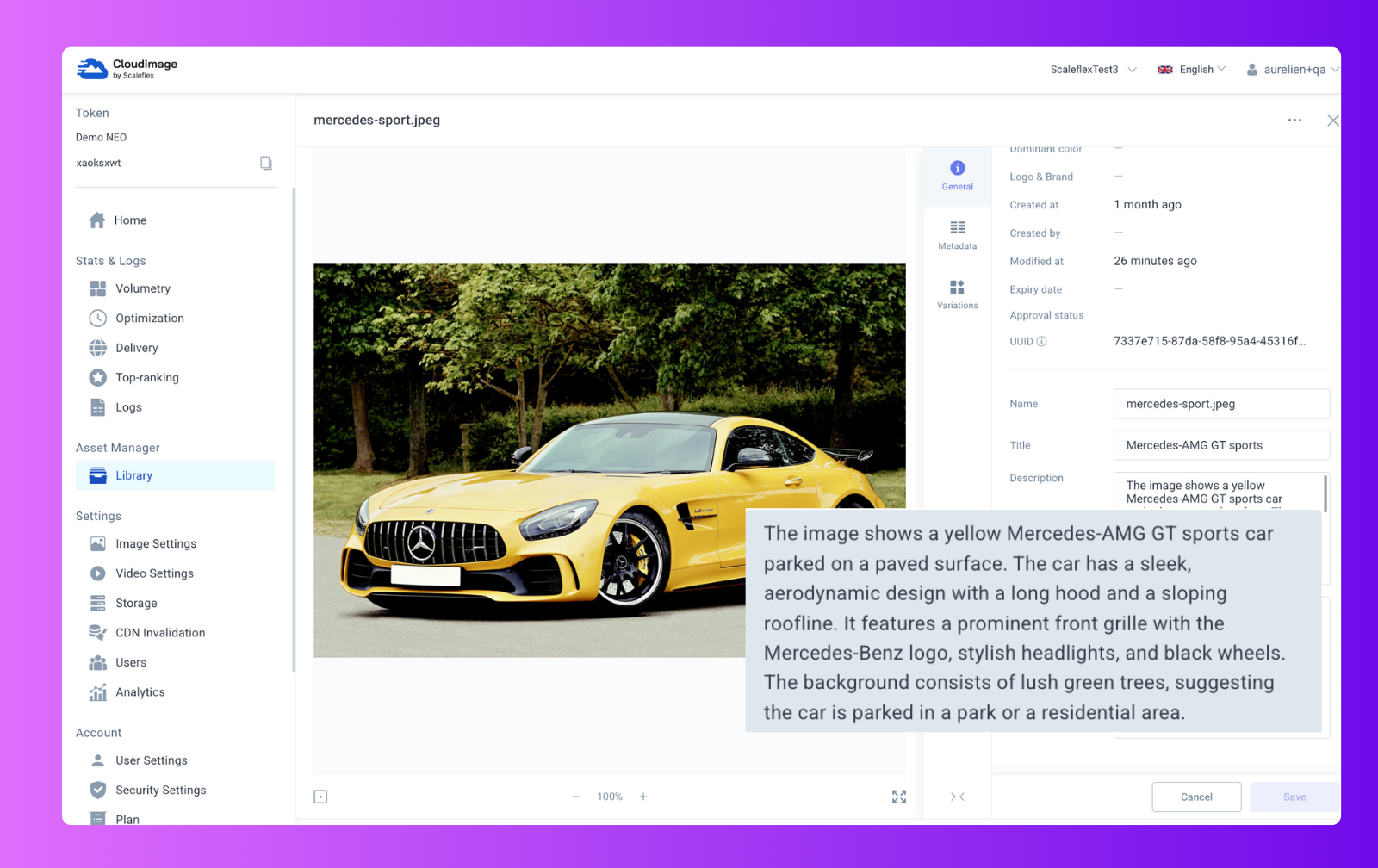 new Cloudimage smart alt text generation feature