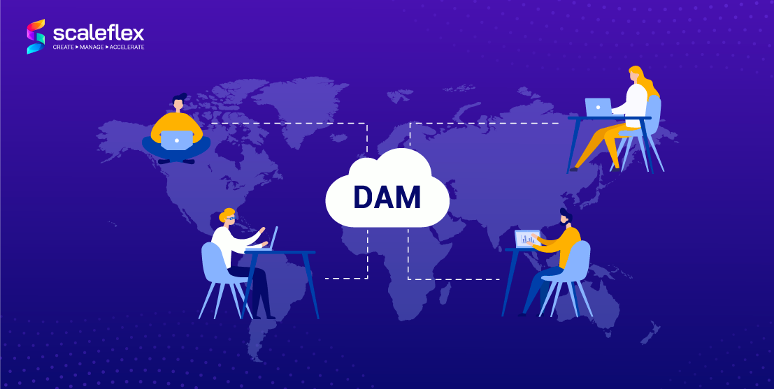 Illustration showing Digital Asset Management's role in supporting remote work