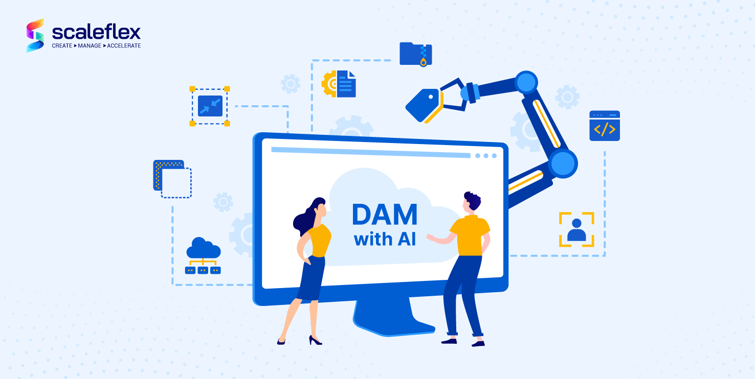 Illustration representing the role of AI in the future of Digital Asset Management