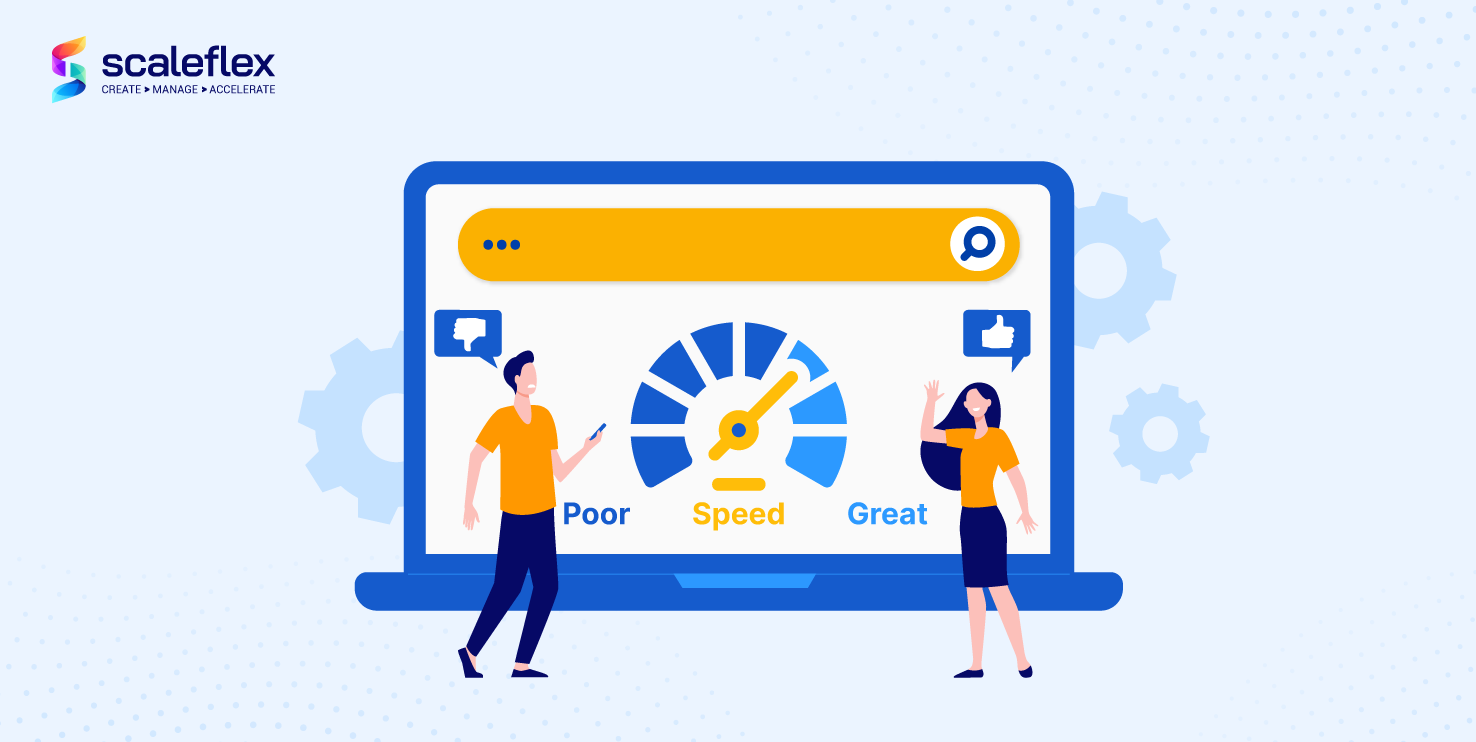 Graphic linking page speed optimization to improved Google search rankings