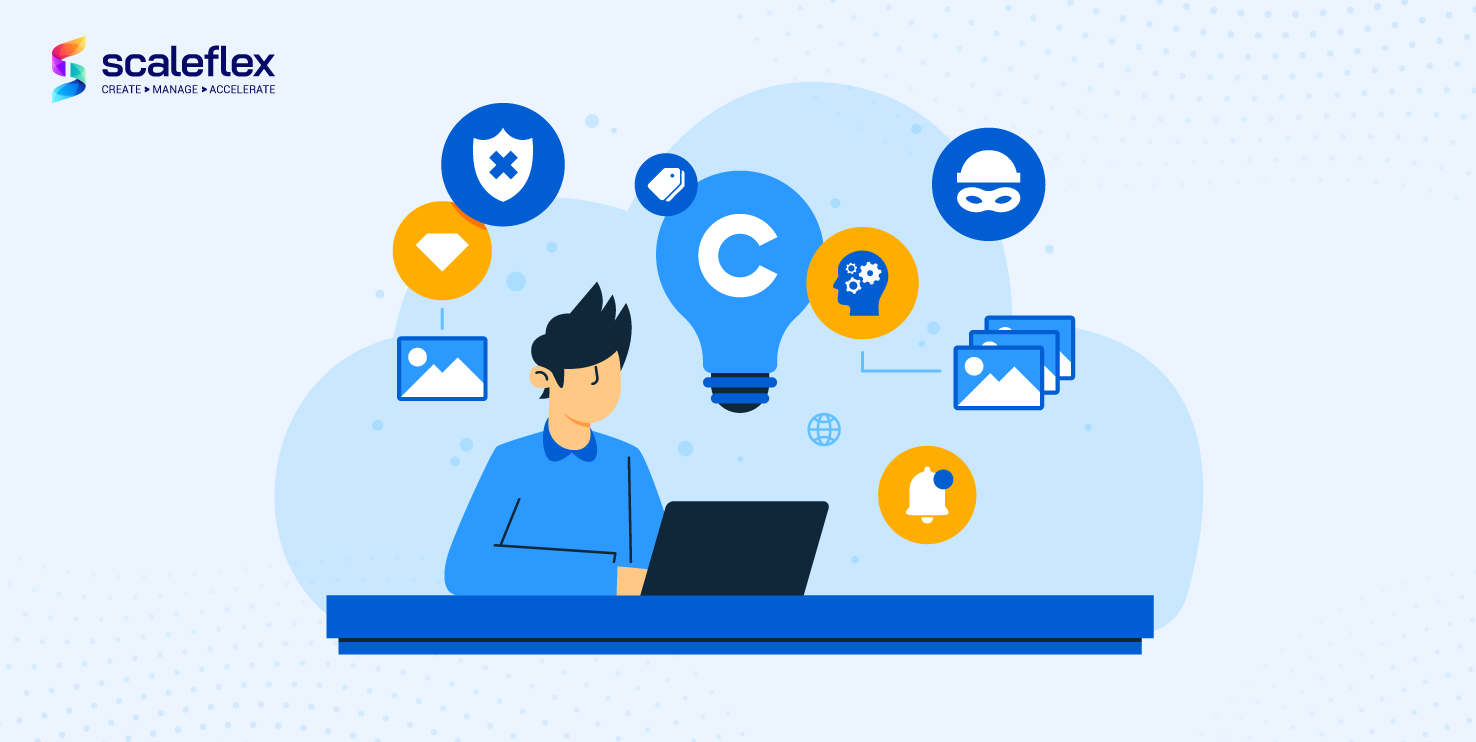 Illustration of stock photo licensing and copyright management inside a DAM system