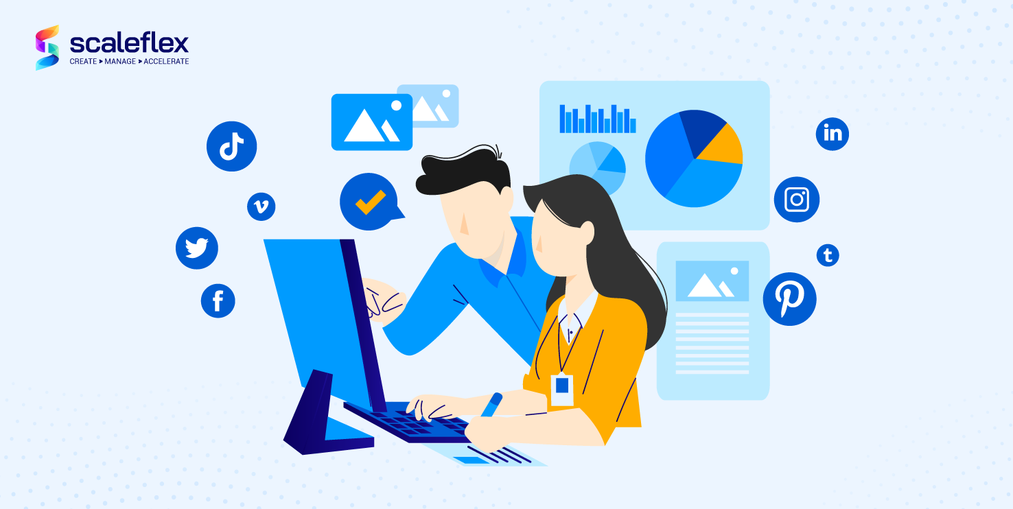 Infographic cover presenting visual content marketing statistics and trends