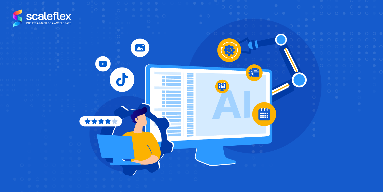 Illustration of AI content moderation filtering user-generated content for brands