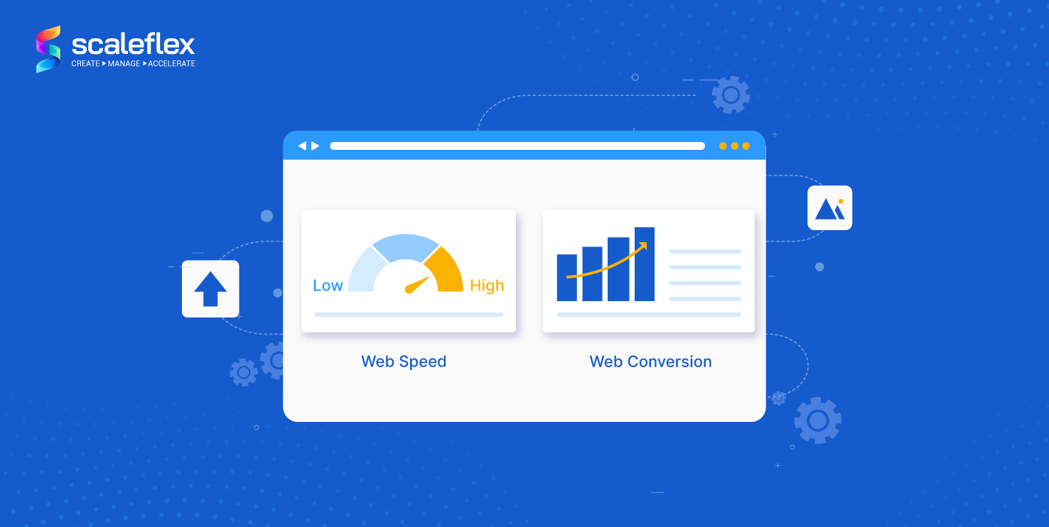 Graphic showing tips to increase website page speed