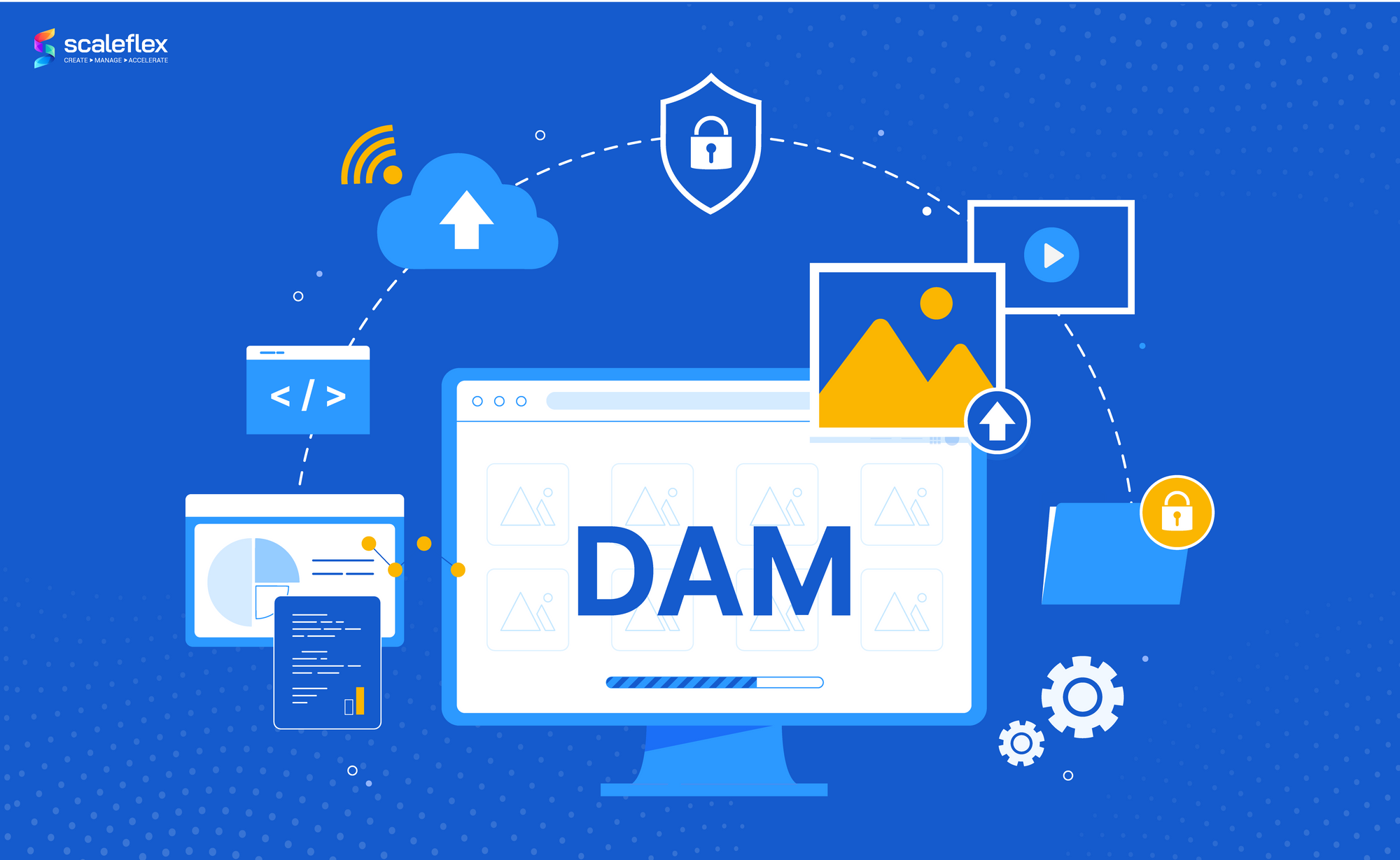 Illustration introducing the concept of Digital Asset Management