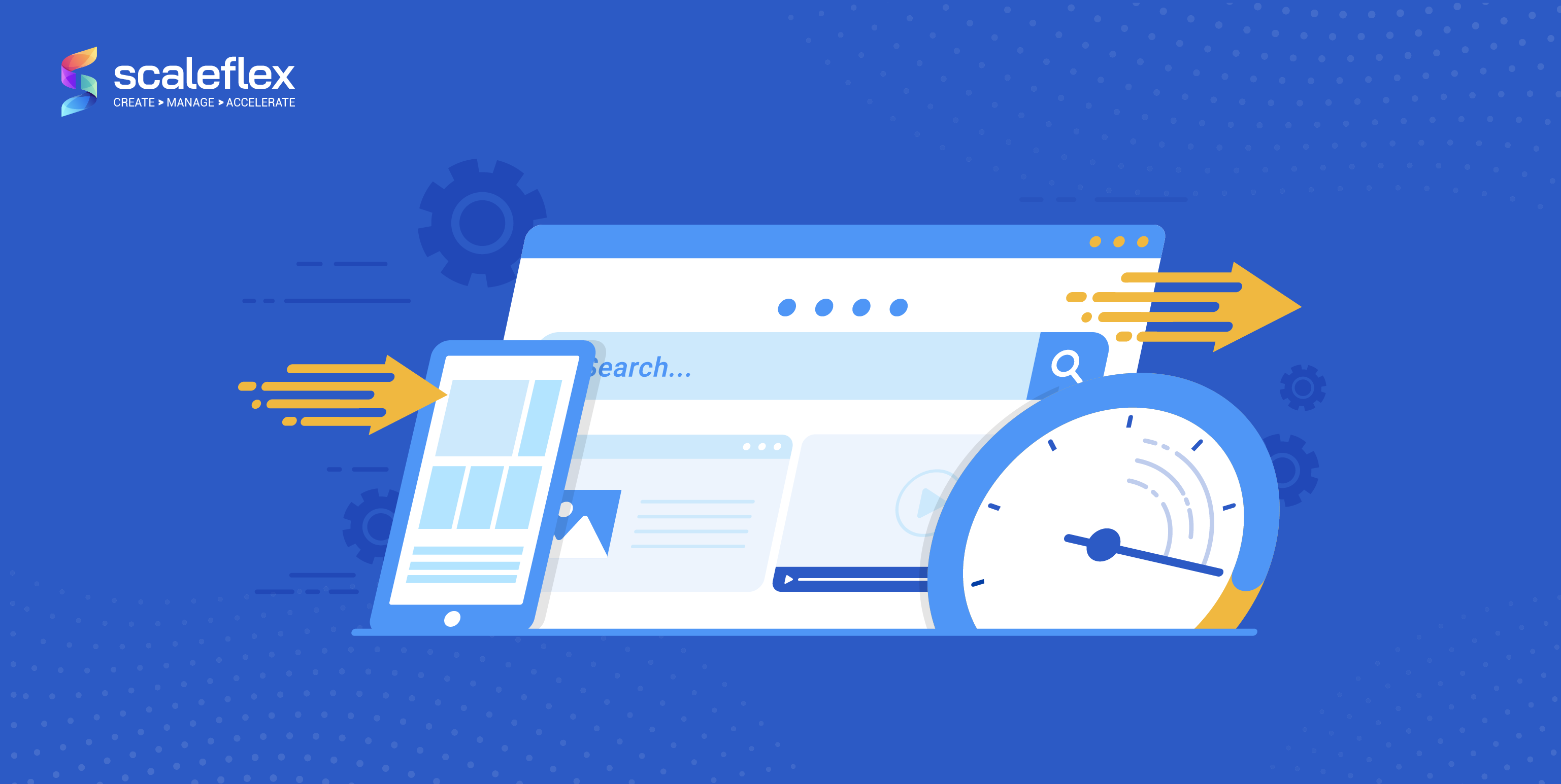Graphic showing mobile page speed optimization techniques