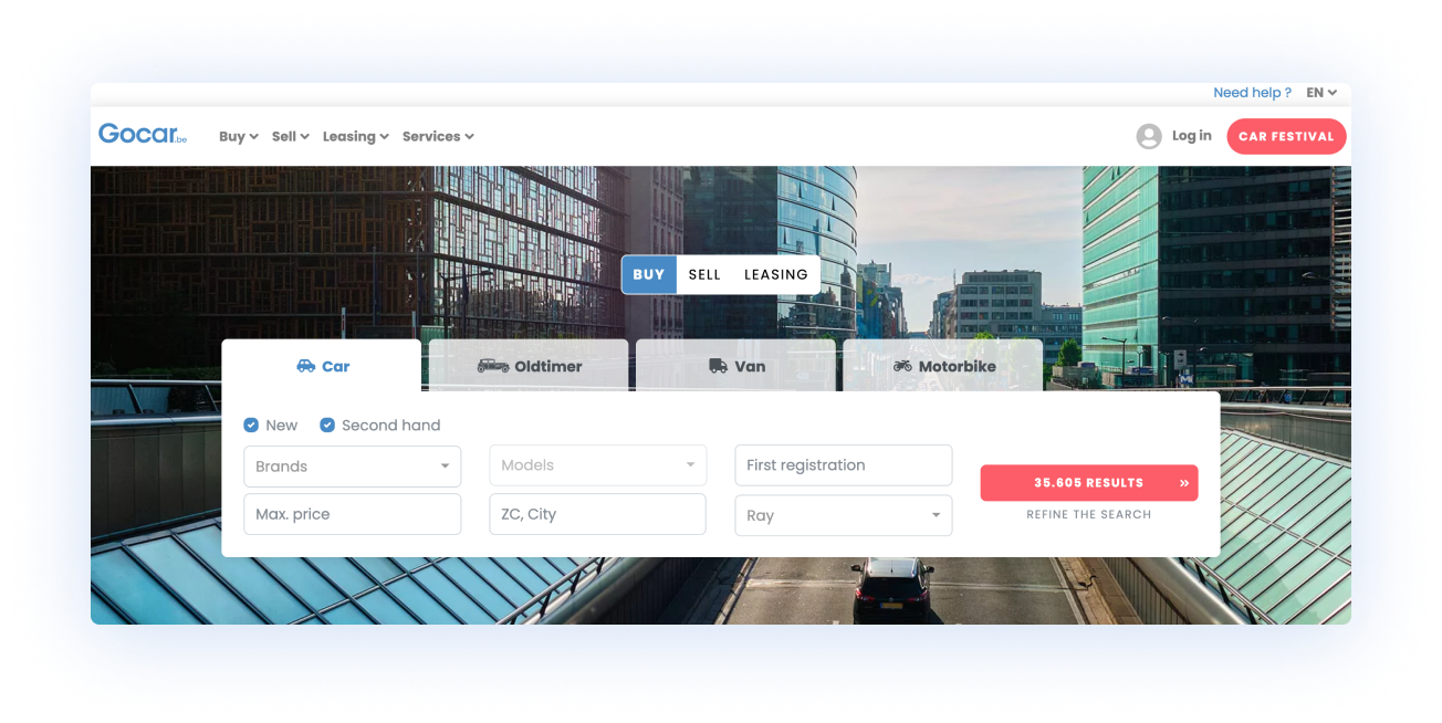 Scaleflex's partner - Gocar website sample