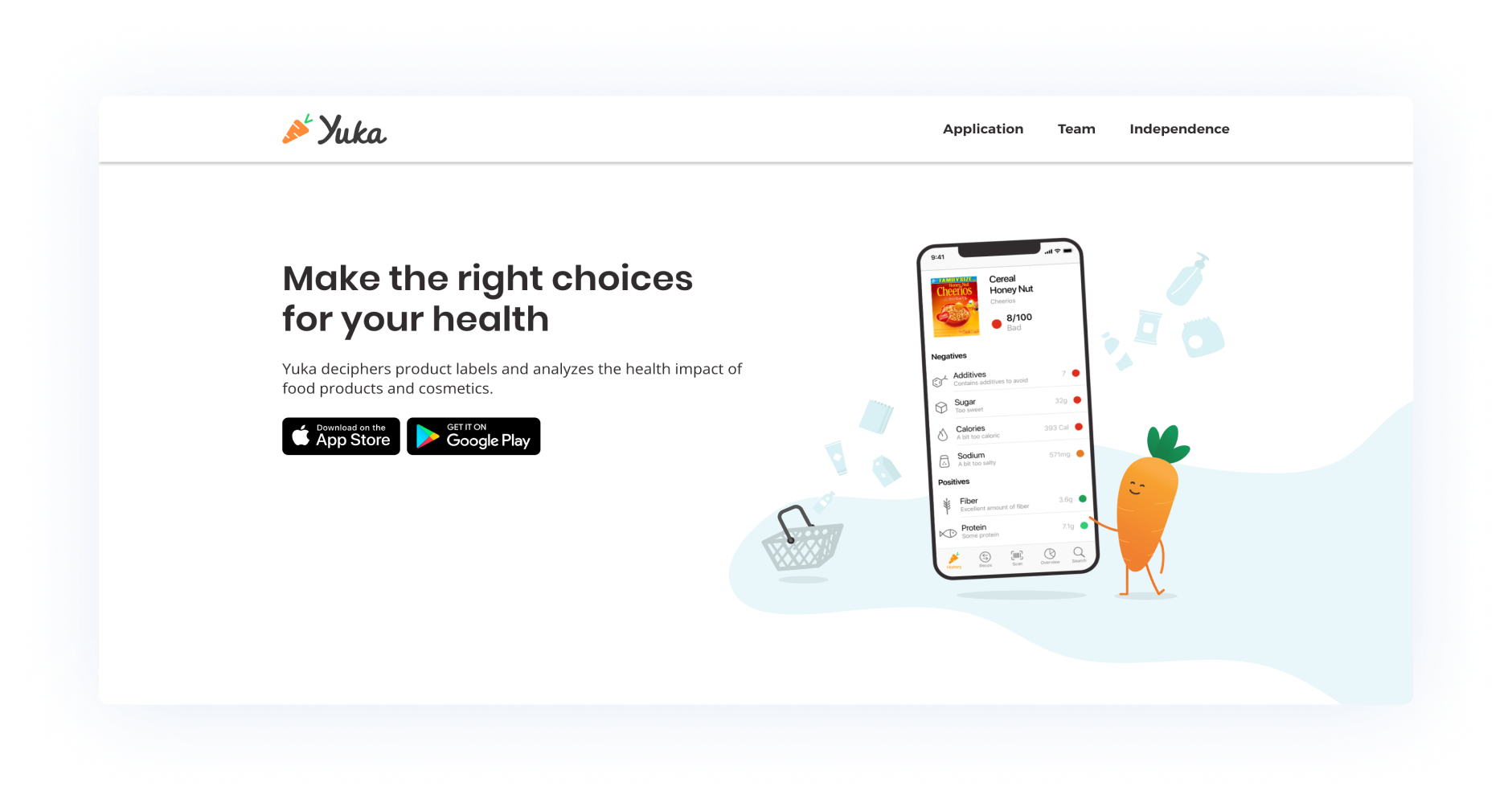yuka-website-capture d'écran