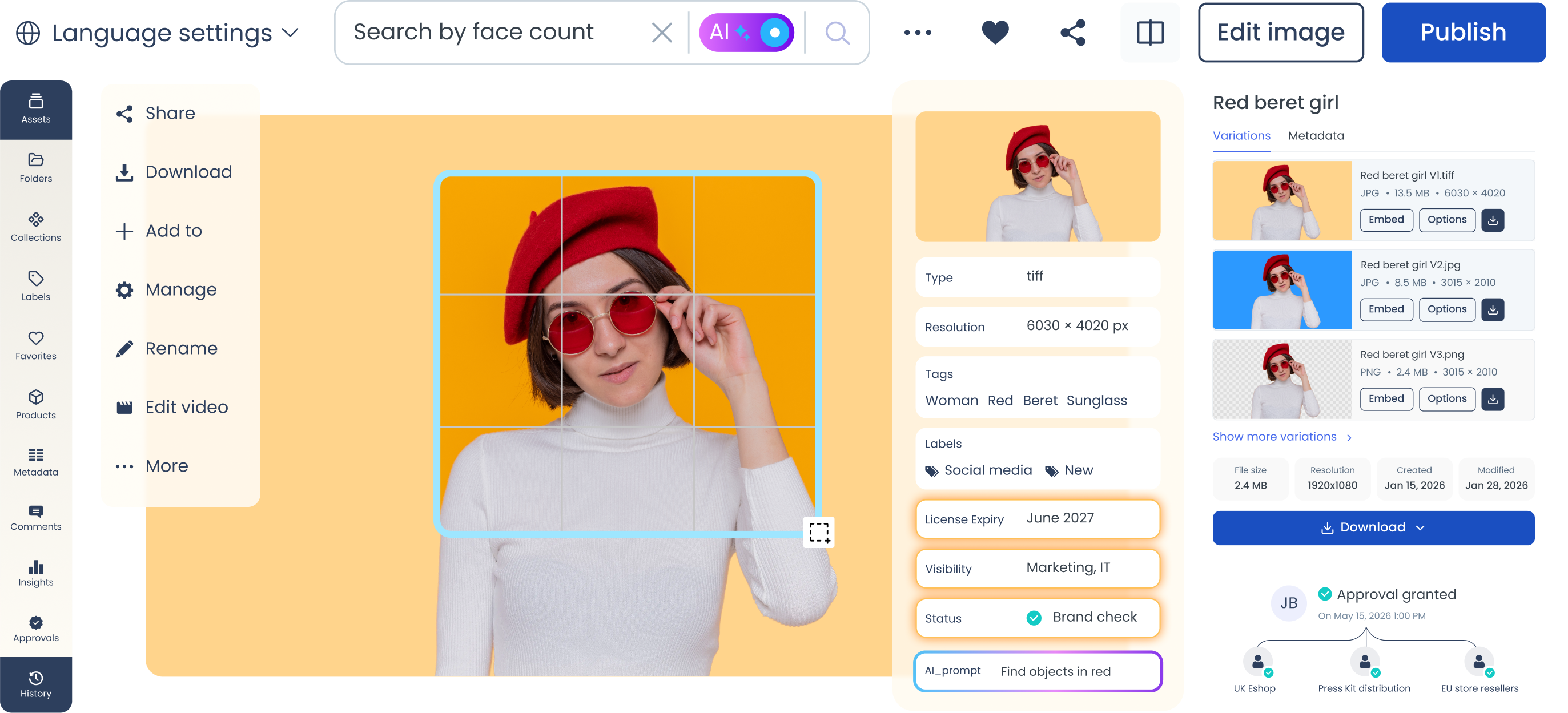 scaleflex visual experience platform user interface with team productivity features