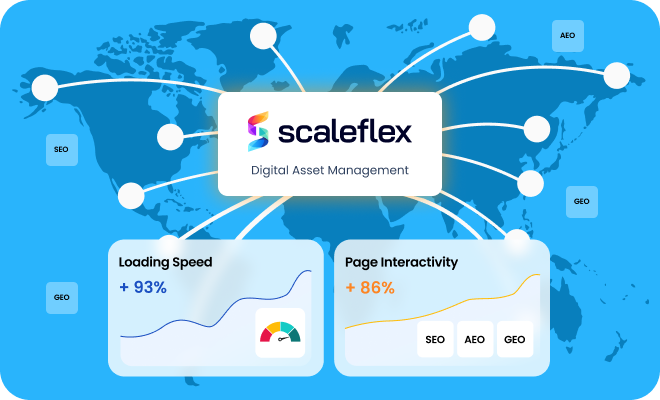 Illustration of website performance metrics and optimization results